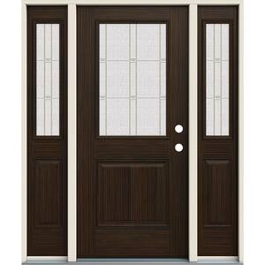 JELD-WEN 36 in. x 80 in. Left-Hand/Inswing 1/2 Lite Ardsley Decorative ...