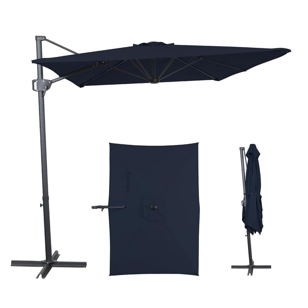 10 x 6.5 ft. Aluminum Cantilever Market Non-Solar Tilt Half Patio Umbrella in Beige, 360 Rot, Wind Resistant(Darkblue) price history on PriceWatchPro