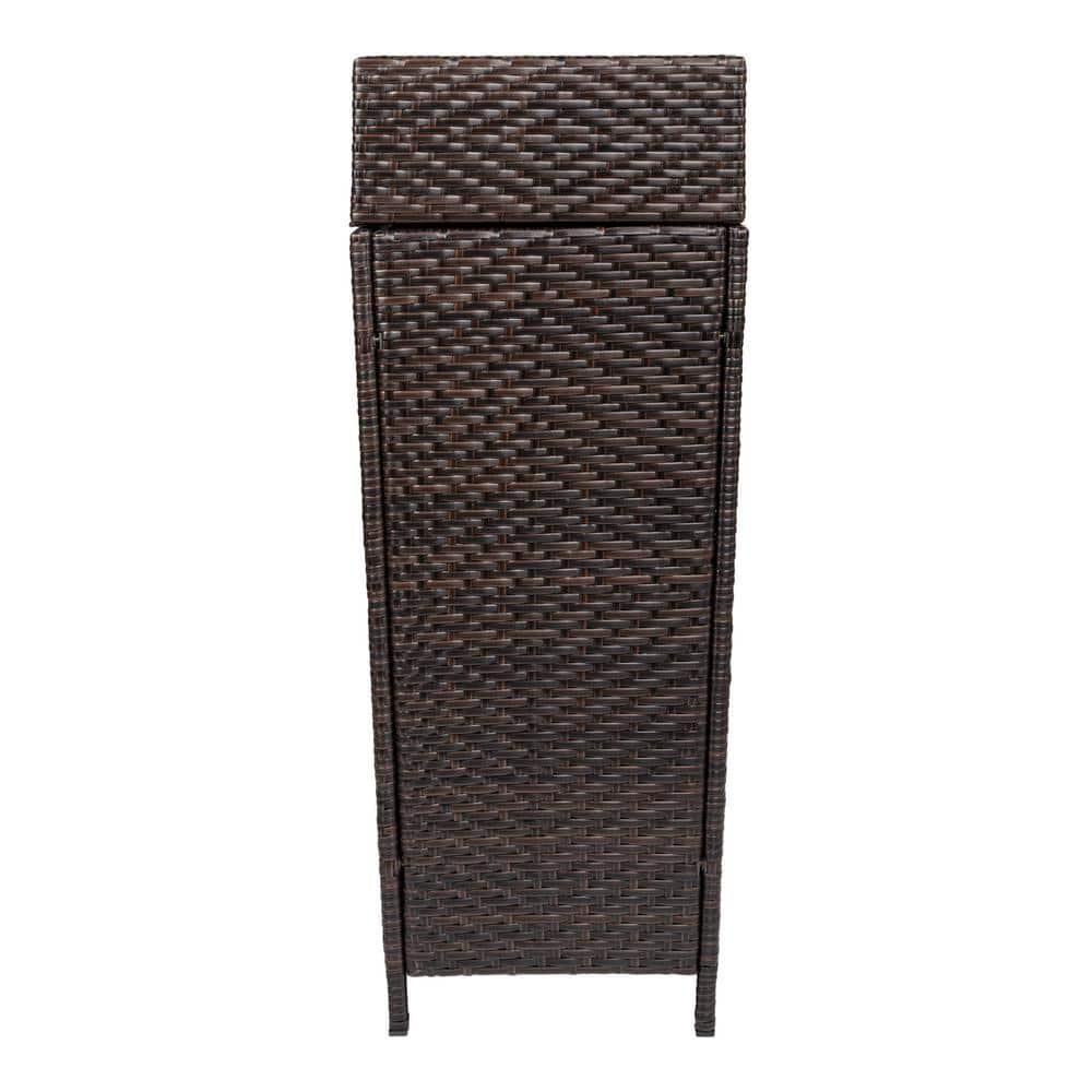 Keaton Brown 24.13-Gallon Wicker and Metal Outdoor Trash Can
