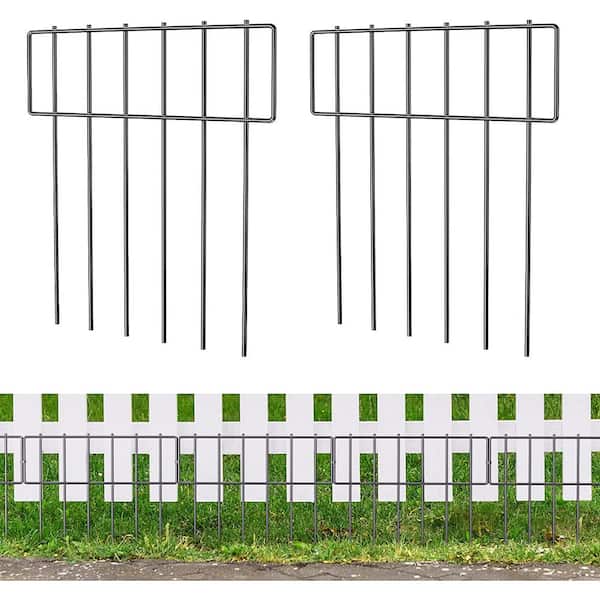 Oumilen 17 in. H x 20 ft. L Metal Barrier Fence, Decorative Garden Fencing, Rustproof Wire Garden Fence, T Shaped (19-Pack )