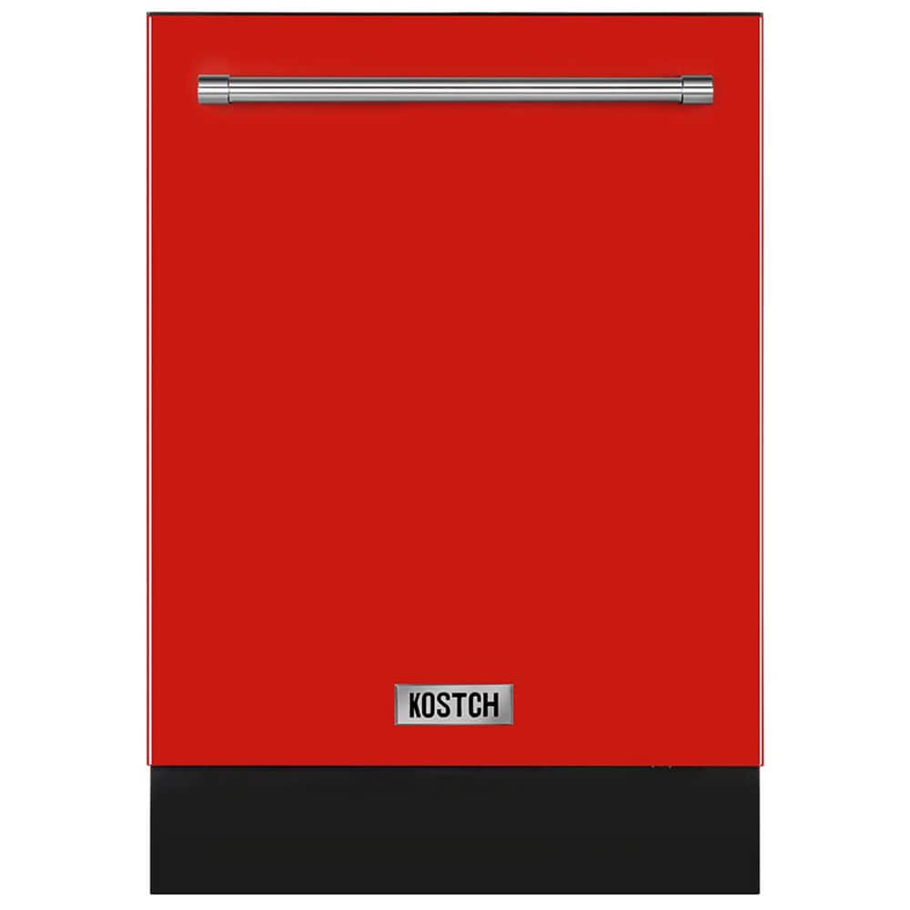 24-in. Top control Dishwasher Built-In Tall Tub with Third Rack in Stainless Steel with 47dBA, Red Door, ENERGY STAR