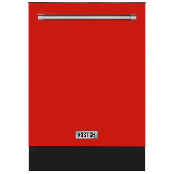 24-in. Top control Dishwasher Built-In Tall Tub with Third Rack in Stainless Steel with 47dBA, Red Door, ENERGY STAR