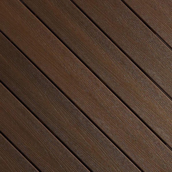 Fiberon Sanctuary 1 in. x 5-1/4 in. x 1 ft. Espresso Grooved Edge Capped Composite Decking Board Sample