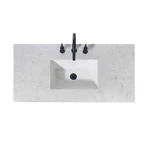 Merano 42 in. W x 22 in. D Engineered Stone Composite Vanity Top in Aosta White Apron