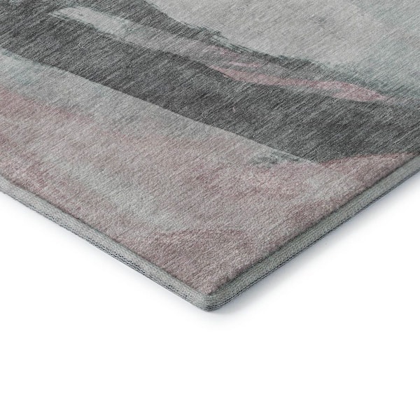 Mayfield Premium Machine Washable Abstract AMF1987 Blush 8 ft. x 10 ft. Area Rug