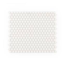 Jeffrey Court 5/8" Muze Hexagon White 9.875 in. x 11.375 in. Hexagon Matte Glass Wall and Floor Mosaic Tile (0.78 sq. ft./Each)