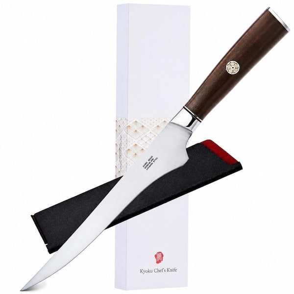 6.5 in. 440C Stainless Steel Full Tang Boning Knife with Rosewood Handle, Sheath, and Case, Daimyo Series