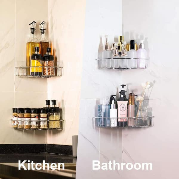 Cubilan Wall Mount Adhesive Stainless Steel Corner Shower Caddy