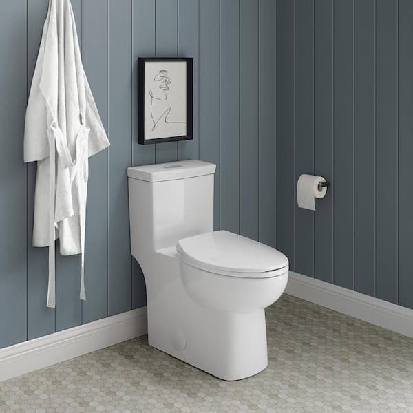 Swiss Madison Classe 1-Piece 0.8 GPF/1.28 GPF Dual Flush Elongated Toilet in White, Seat Included