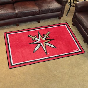 Vegas Golden Knights Red 4 ft. x 6 ft. Plush Finish Area Rug