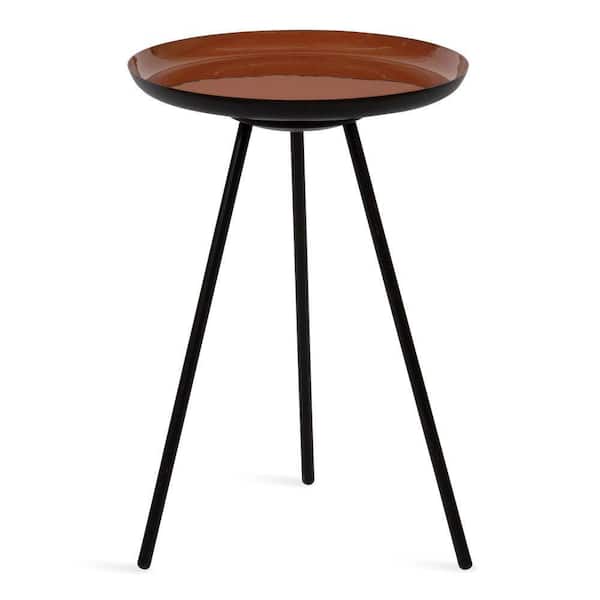 Kate and Laurel Laranya 15.00 in. D Red 22.50 in. H Round Metal End Table