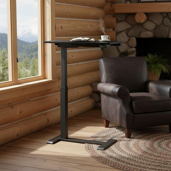 KOO 28 in. Jet Black Electric Adjustable Standing Desk with Memory Presets and Sleek Compact Design