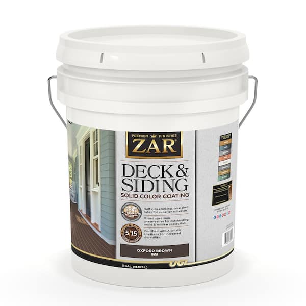 ZAR 5 Gal. Oxford Brown Exterior Deck and Siding Solid Color Coating/Stain