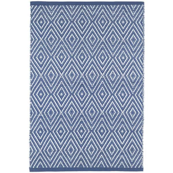 Diamond Handwoven Denim/White 2 ft. x 3 ft. Outdoor Area Rug