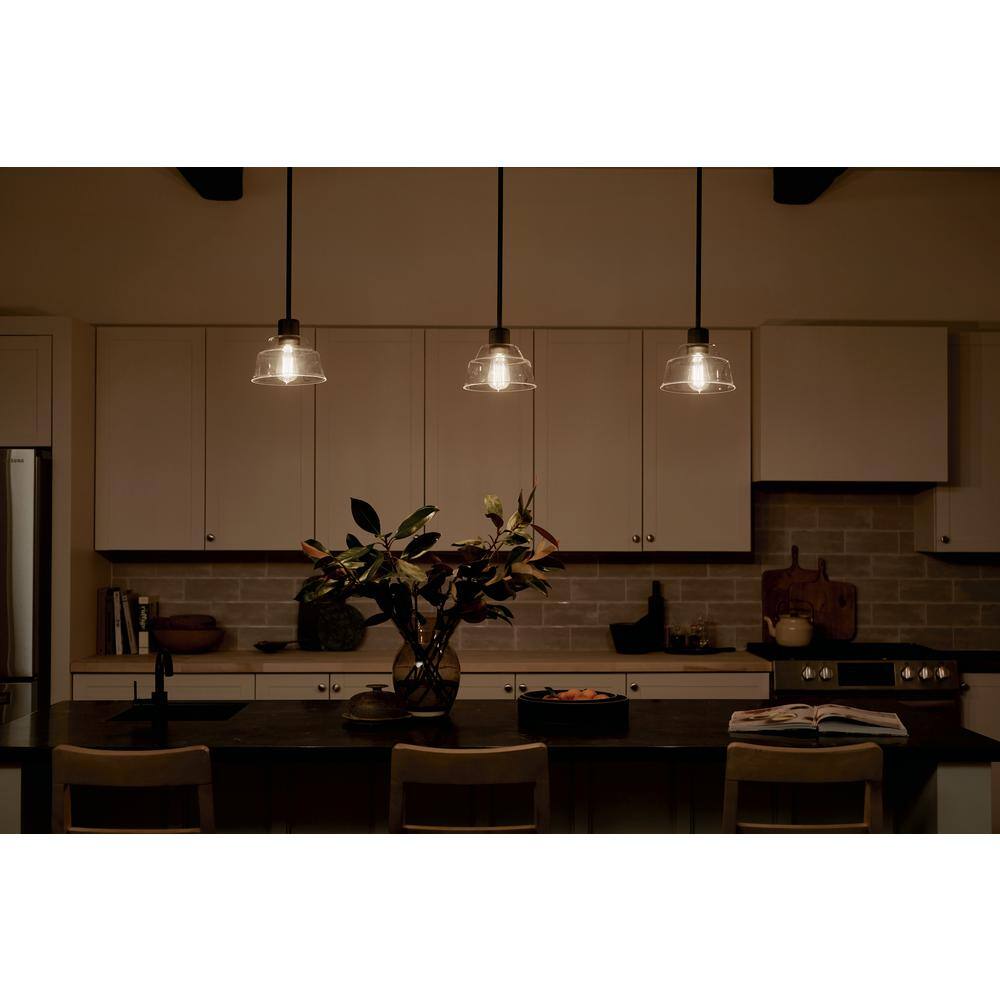 Eastmont 8" Polished Nickel Mini Pendant with Clear Glass Shade