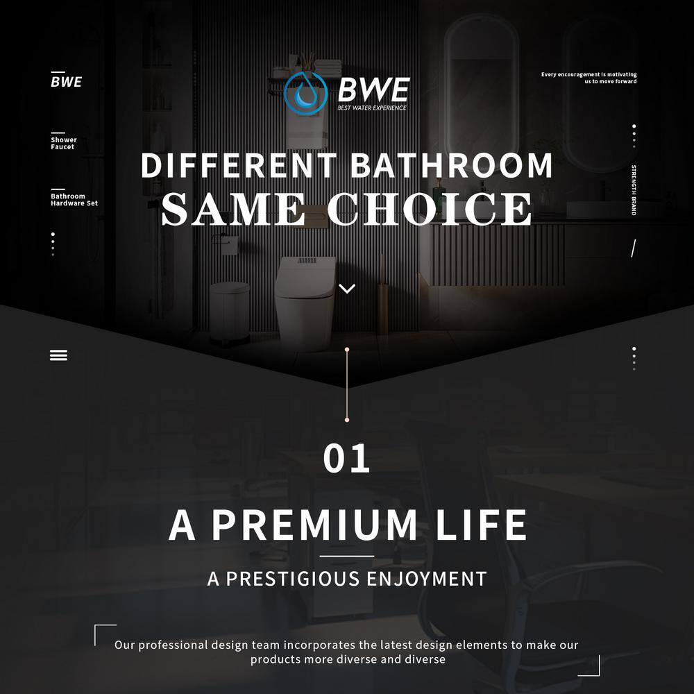 BWE 24-Inch Black and Gold Stainless Steel 6-Piece Bath Hardware Set
