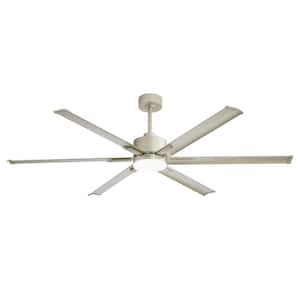 Patsy 72 in. Integrated LED Indoor Aluminum-Blade Champaign Silver Ceiling Fan with Light and Remote Control Included