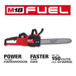 M18 FUEL 16 in. 18V Lithium-Ion Battery Brushless Cordless Chainsaw Kit w/12.0 Ah Battery, Charger, Chainsaw Case