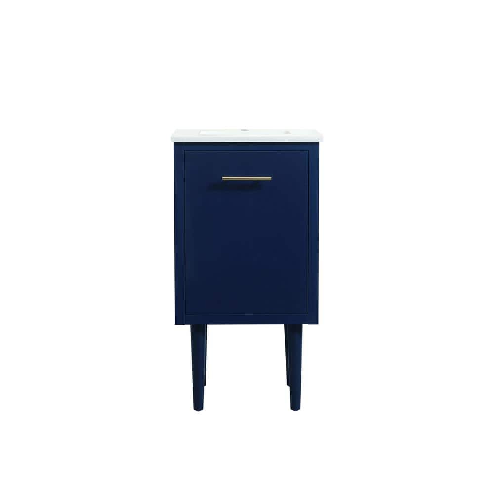 Simply Living 18 in. W x 19 in. D x 33.5 in. H Bath Vanity in Blue with Ivo