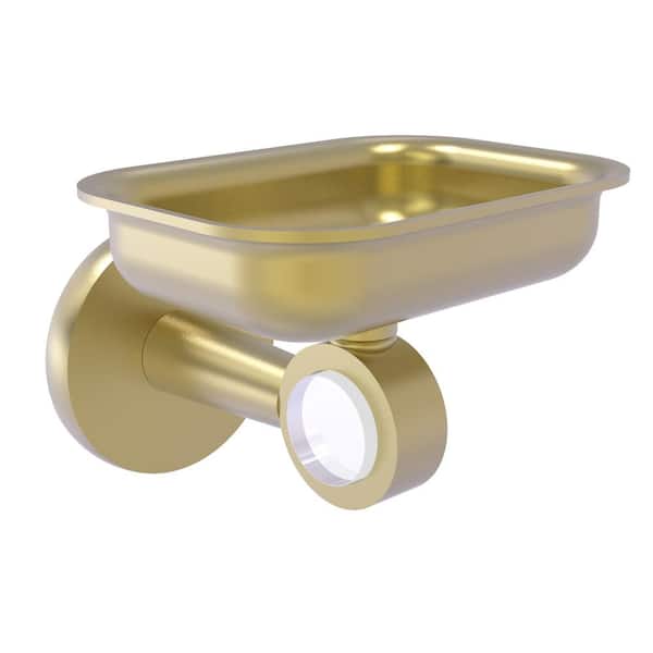 Allied Brass Clearview Collection Wall Mounted Soap Dish Holder in Satin Brass