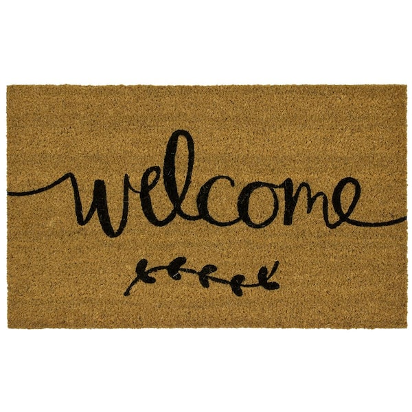 TrafficMaster Welcome Branch Script 18 in. x 30 in. Coir Door Mat