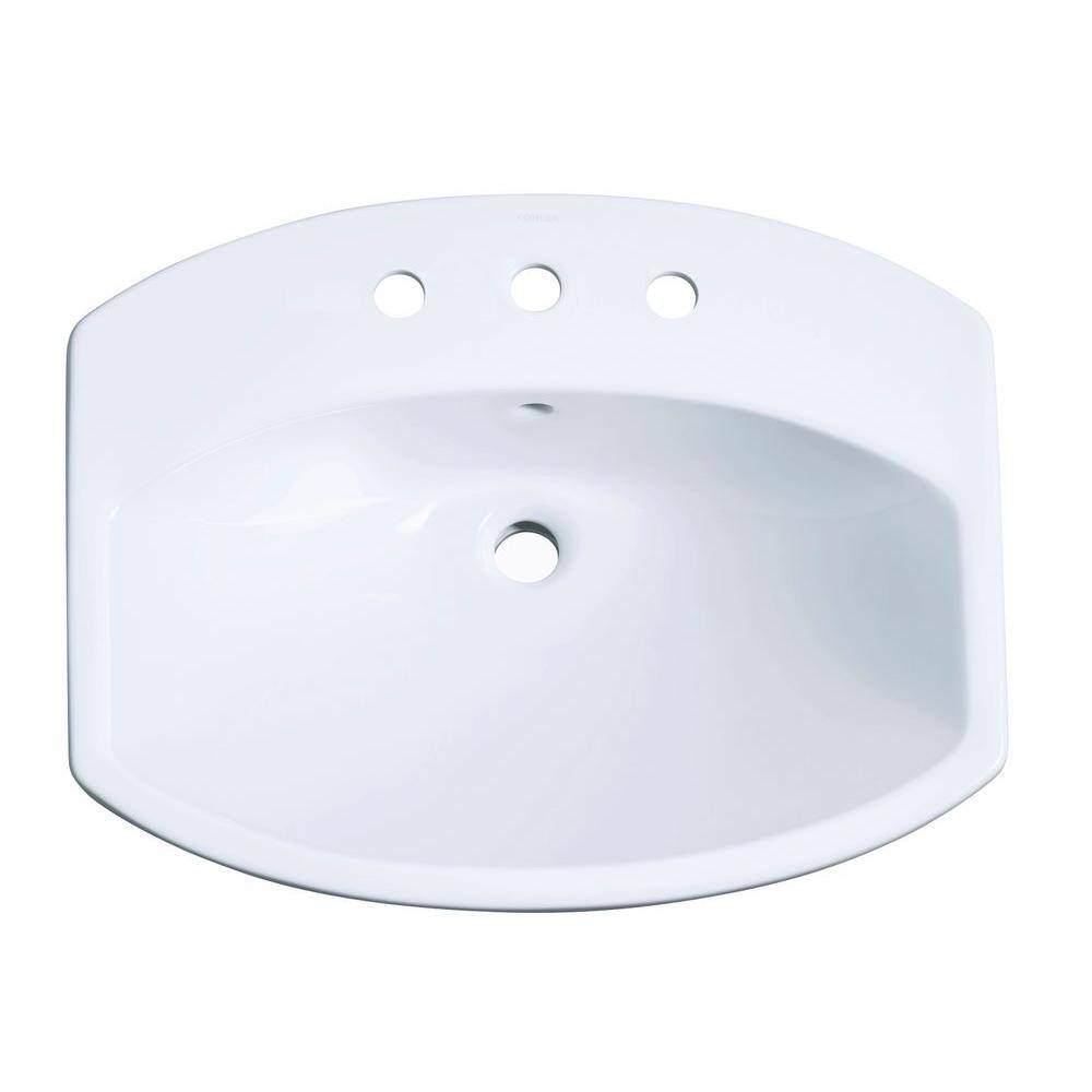 KOHLER Cimarron DropIn Vitreous China Bathroom Sink in White K23518
