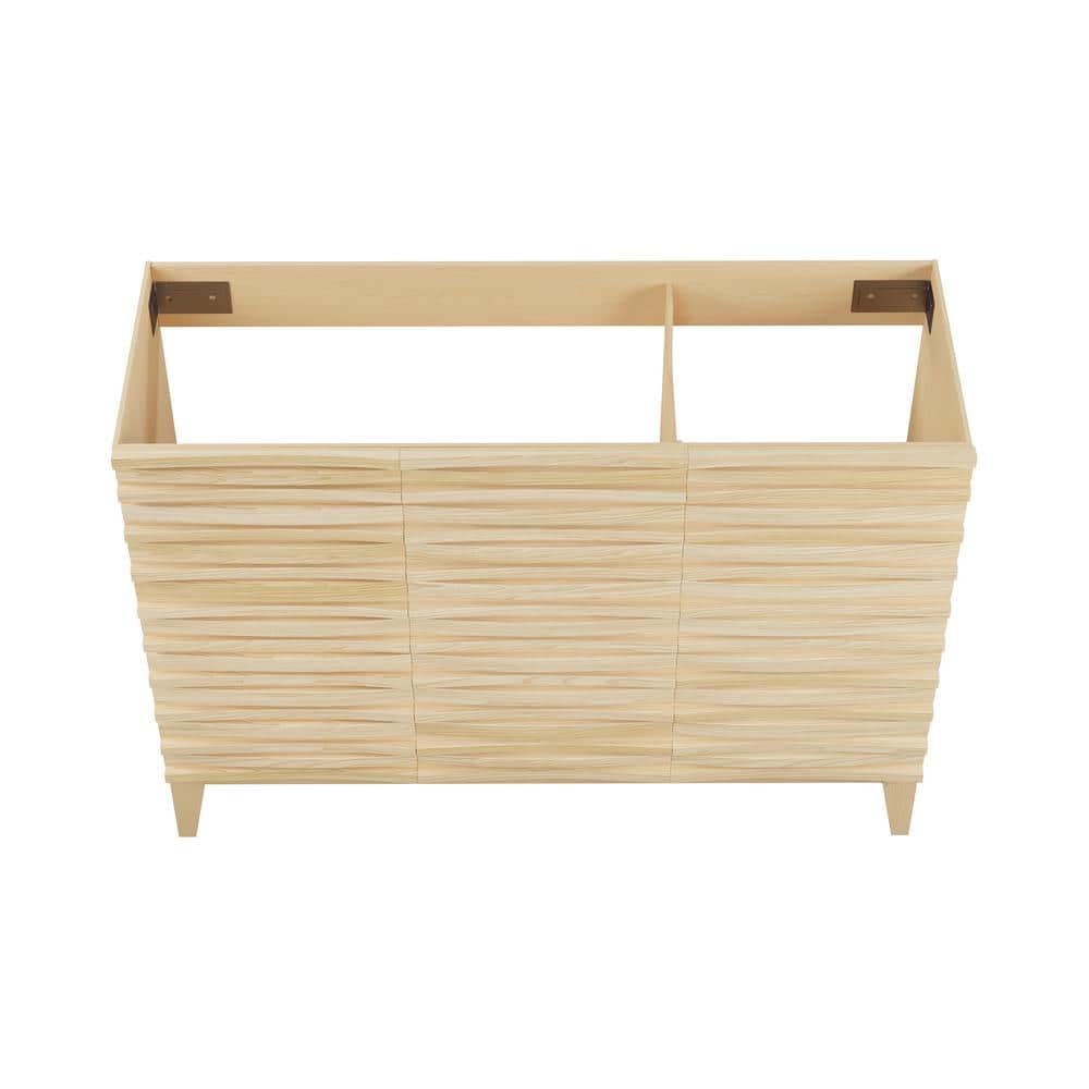 Cascade 48" Natural Oak Freestanding Bathroom Vanity Cabinet