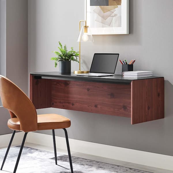 MODWAY Kinetic 49 in. Rectangular Black Cherry Particle Board Wall