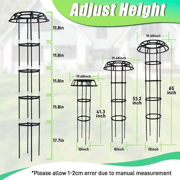 Garden Trellis for Climbing Plants Outdoor, 65 in. Mushroom Top