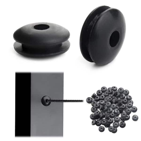 Black Cable Railing Rubber Grommets for Level 1 /8 in. 5/32 in. Cable for Cable Railing System, 60-Pack