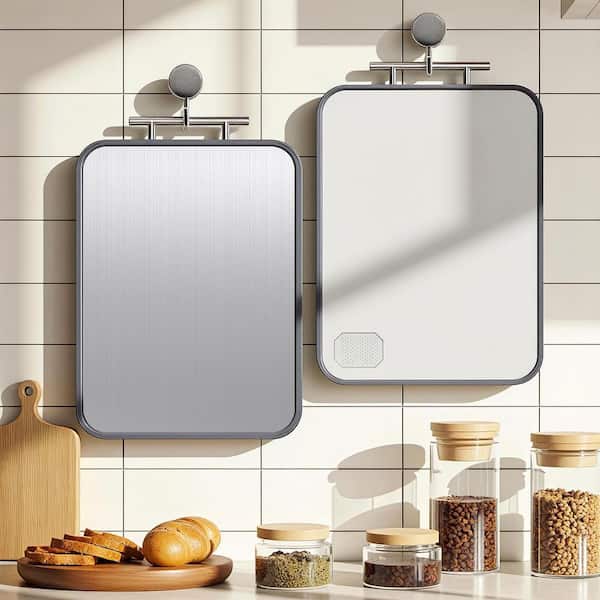 Dura Titanium and Wheat Straw PP Cutting Board Double-Sided 17.5 in. x 11 in. Sustainable and Ideal for Daily Chopping