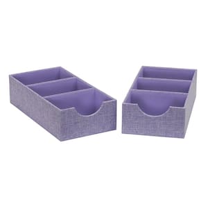 6 in. W x 3 in. H 1 Drawer Hard-Sided Trays Heather Linen (2-Pack)