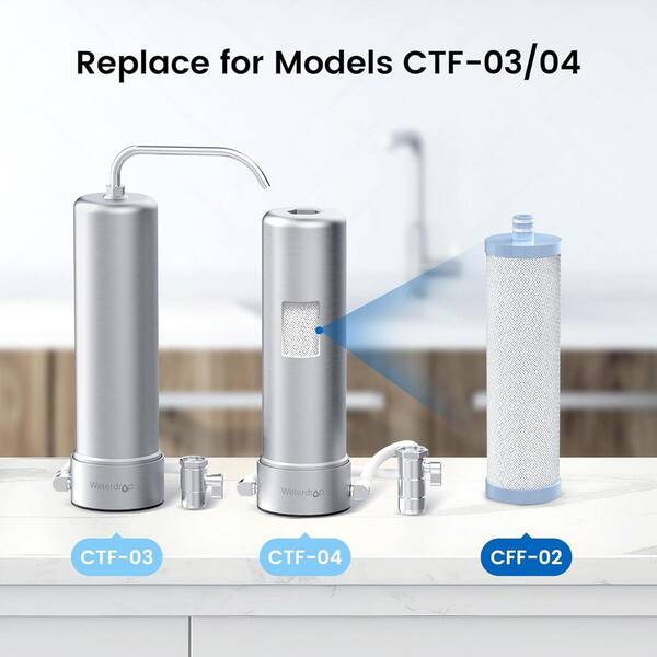Waterdrop - WD-CFF-02 Alkaline Replacement Filter, Replacement for WD-CTF-03\WD-CTF-04, Up PH 1.5 to 2.5, Reduces Heavy Metals