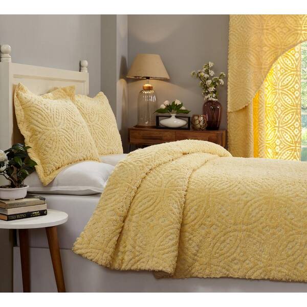 Better Trends Wedding Ring Comforter 2, Mustard Yellow Twin Bedding