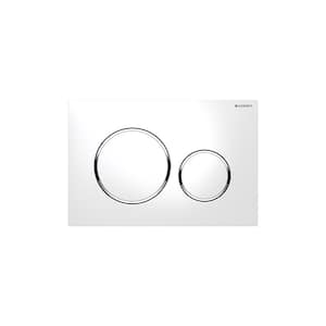 SIGMA20 Dual-Flush Actuator Plate for Sigma Series In-Wall Toilet System in White with Polished Chrome Accent