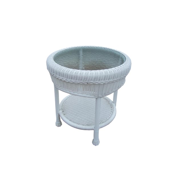 Unbranded Round Resin Wicker Outdoor Side Table