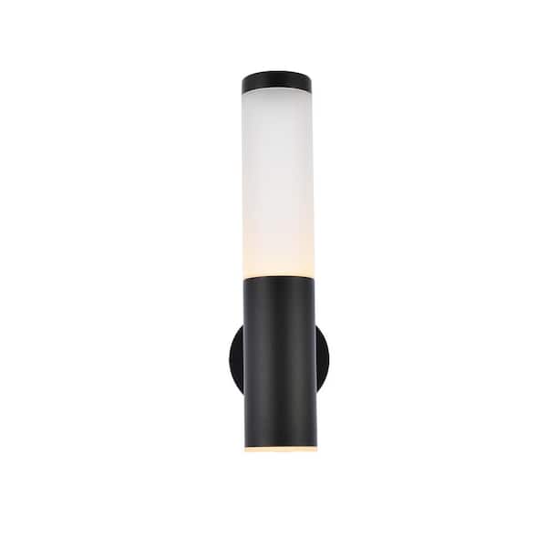 Unbranded Timeless Home 1-Light Tubular Black LED Outdoor Wall Sconce