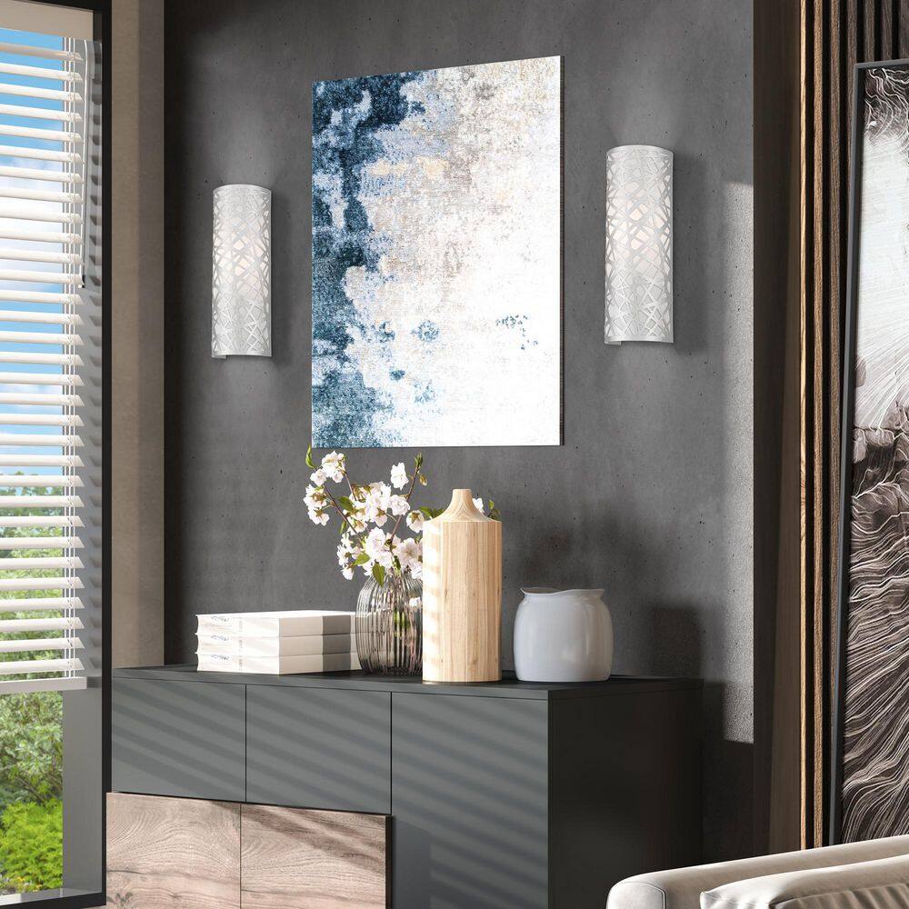 Allendale Polished Chrome 1-Light Wall Sconce with Off-White Shade