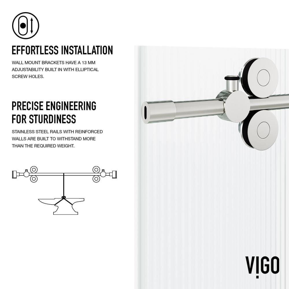 Elan 56-60" Frameless Sliding Tub Door with Fluted Glass