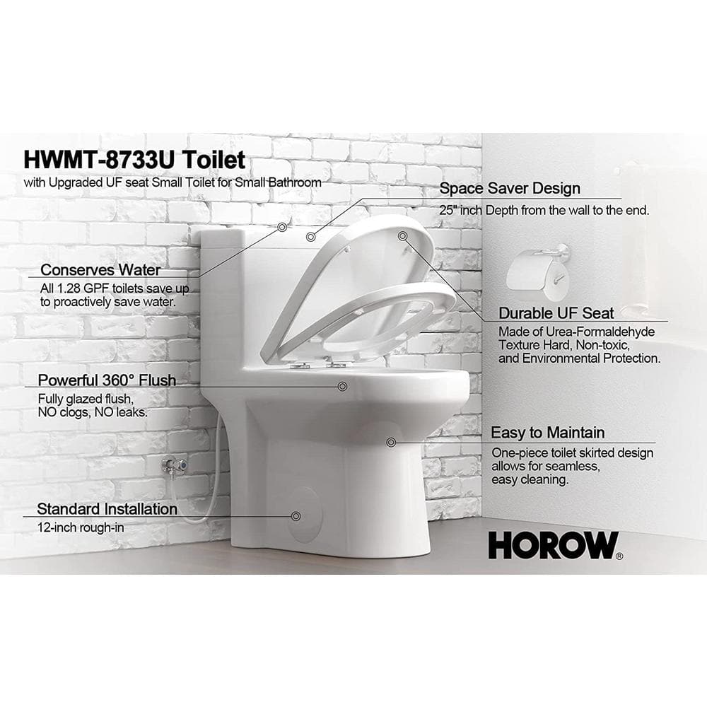Compact White Vitreous China Dual Flush Round Toilet