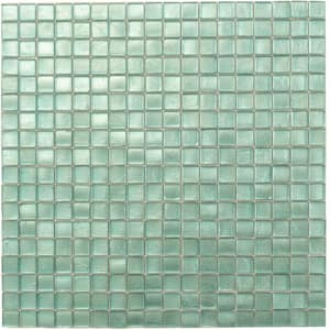 Skosh Pine Green 4 in. x 5 in. Glossy Glass Mosaic Uniform square Wall and Floor Sample Tile