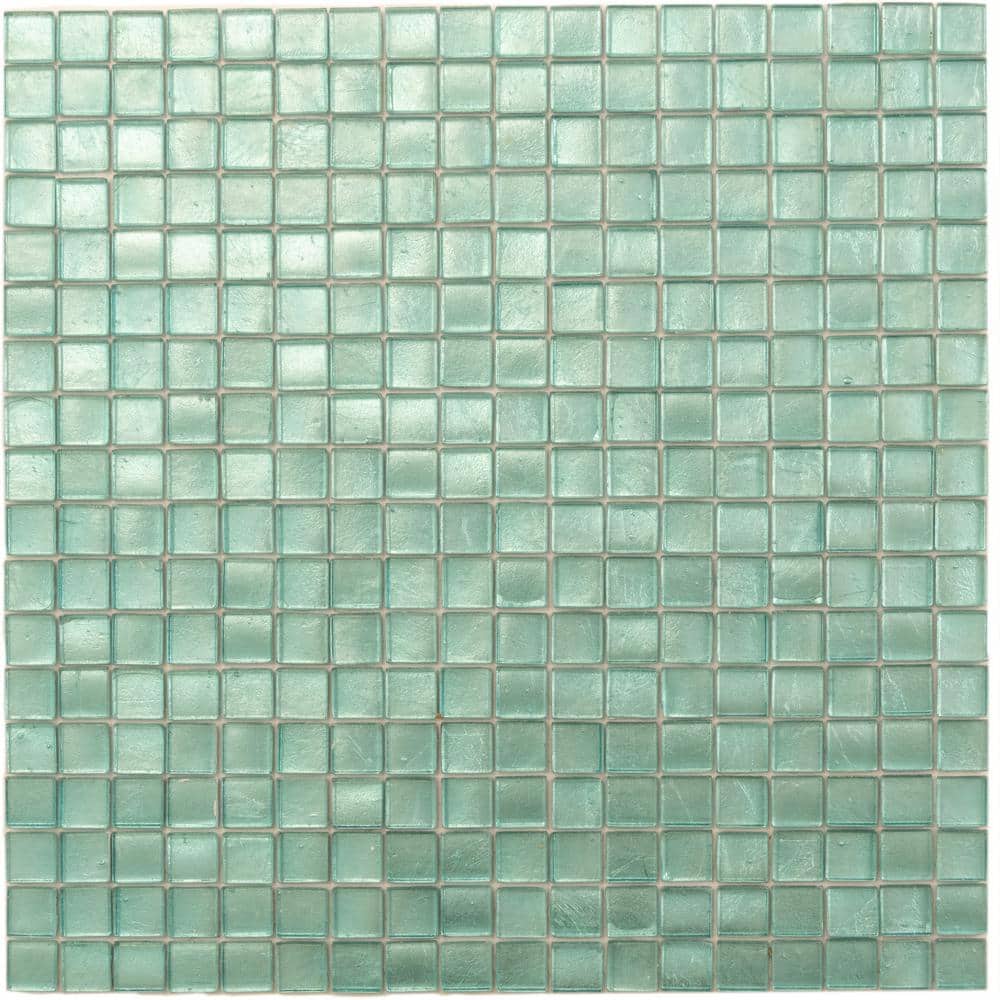 Skosh Pine Green Glossy Glass Mosaic Wall and Floor Tile