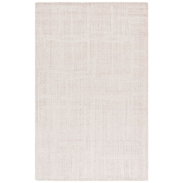 Abstract 8 ft. x 10 ft. Natural/Ivory Abstract Lines Area Rug