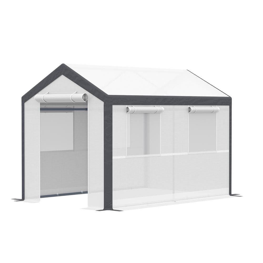 79.2 in. W x 117.6 in. D x 86.4 in. H White Walk-In Greenhouse with 4-Roll-Up Windows,2-Zippered Doors and Weather Cover price history on PriceWatchPro
