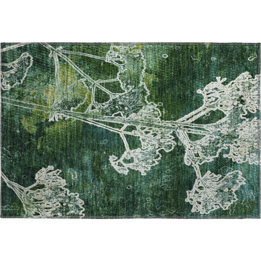 Mayfield Premium Machine Washable Abstract AMF2239 Teal 2 ft. x 3 ft. Accent Rug price history on PriceWatchPro