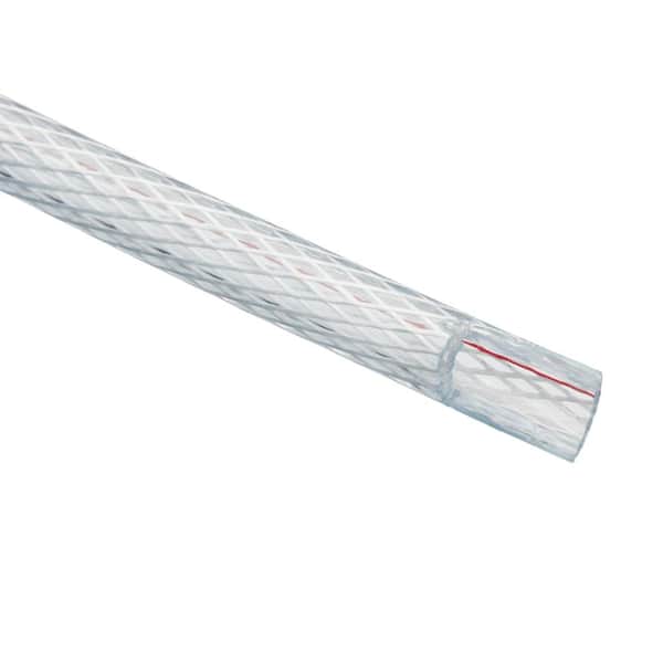 HYDROMAXX 5/8 in. I.D. x 3/4 in. O.D. x 50 ft. Braided Clear Non Toxic,  High Pressure, Reinforced PVC Vinyl Tubing 1531058050 - The Home Depot