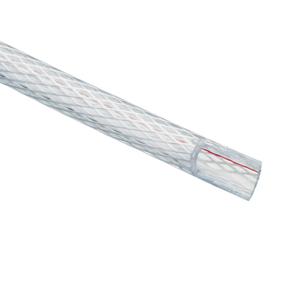 Flexible Clear High Pressure Reinforced PVC Vinyl Tubing, 50 ft