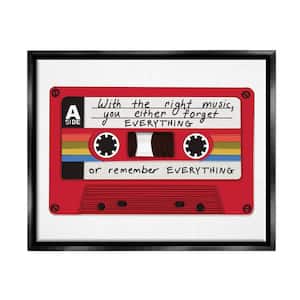 With The Right Music Vintage Cassette Design by Kamdon Kreations Floater Framed Typography Art Print 21 in. x 17 in.