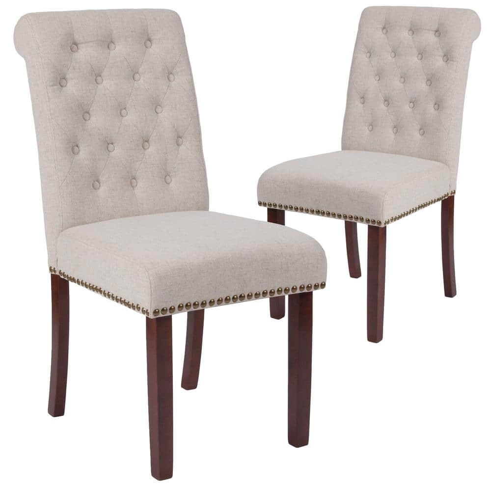 Carnegy Avenue Beige Fabric Dining Chairs (Set of 2) CGABT228705BE