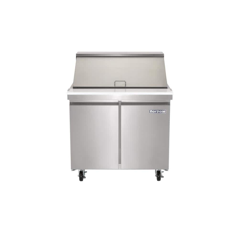 7.6 cu. ft. Mega Top Sandwich/Salad Prep Commercial Freezerless Refrigerator in Stainless Steel -  Norpole, NP2R-SWMT36